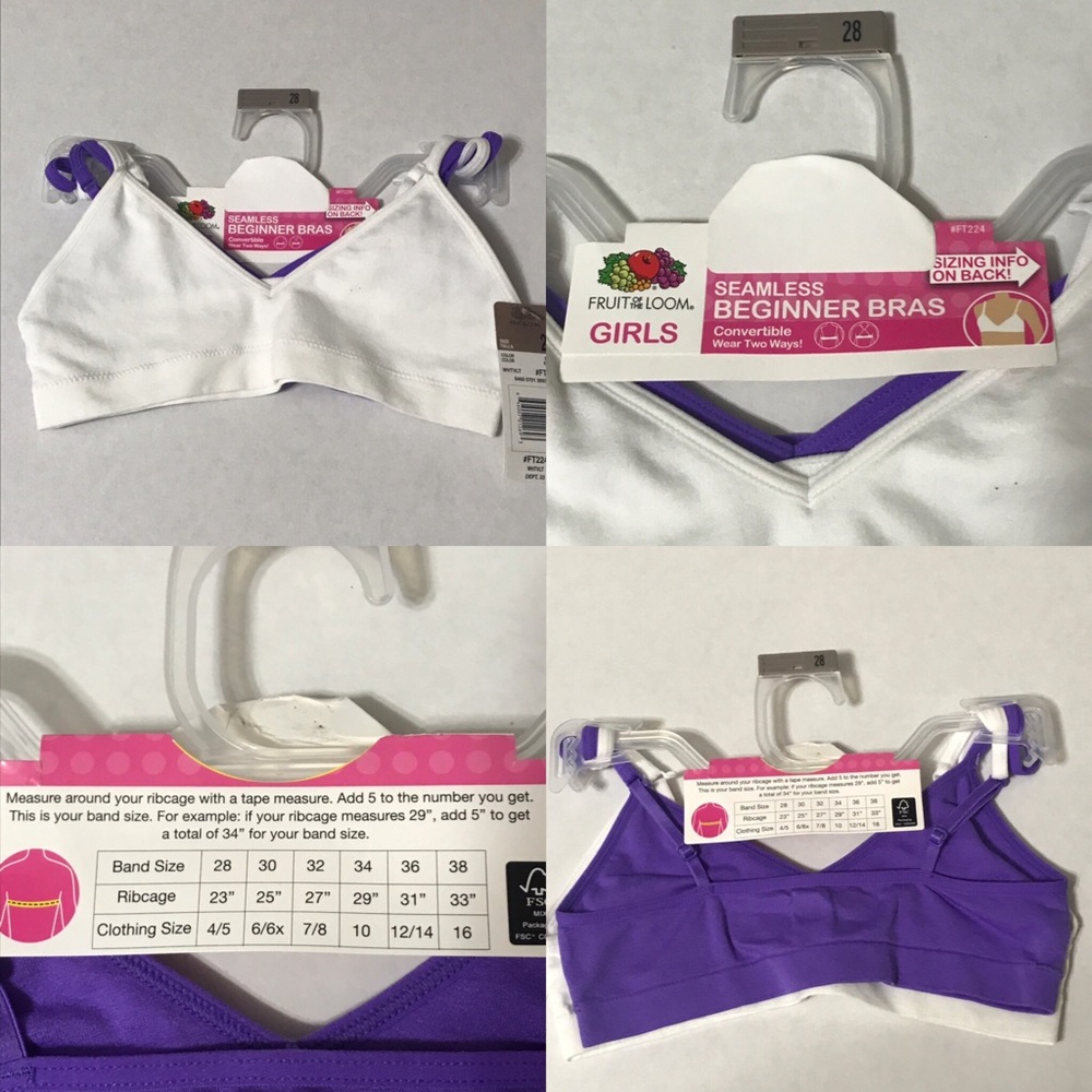 Fruit of The Loom Girls Beginners Bra Size 28(4/5)